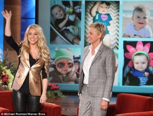 Self depreciating: Shakira appeared on the Mothers' Day episode of Ellen DeGeneres show
